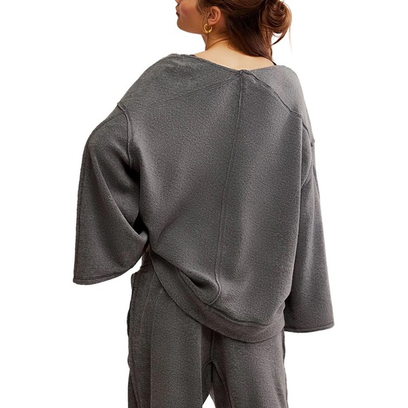 Free People Day Off Pullover in Washed Black - Picture 4 of 8